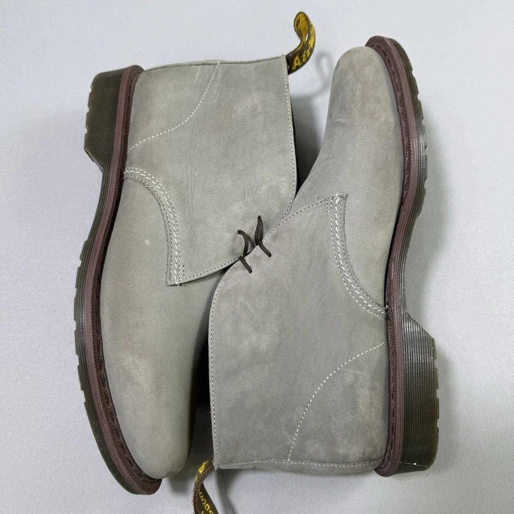 Dr Martens Overstone Ankle Chukka Boots Mens 11 Grey Lace Up Leather AW004 CK08R